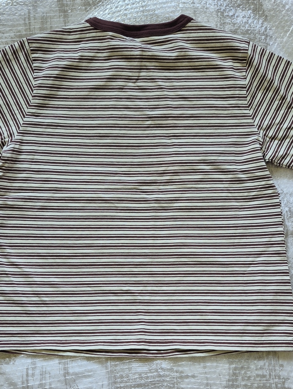 Abercrombie & Fitch Brown Cream Striped T-Shirt- Vintage Style - Picture 5 of 5